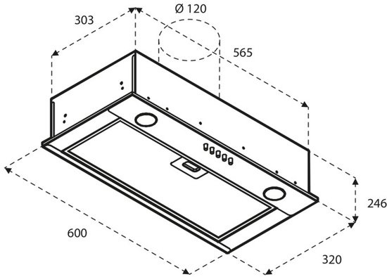 Inventum AKI6000RVS Plafond afzuigkap