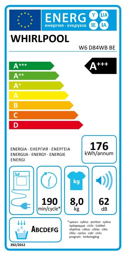 Whirlpool W6 D84WB BE - Warmtepompdroger