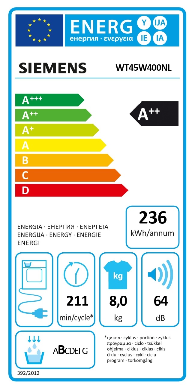 Siemens WT45W400NL - Warmtepompdroger
