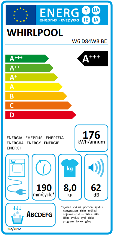 Whirlpool W6 D84WB BE - Warmtepompdroger