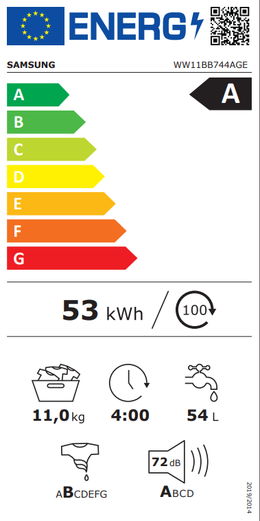 Samsung Bespoke AI Wash 7000-serie WW11BB744AGE - Wasmachine