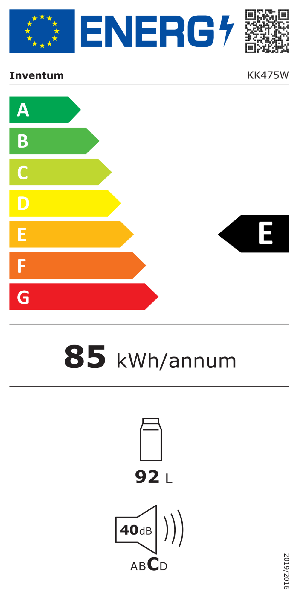 Inventum KK475W - Vrijstaande koelkast