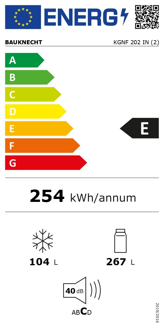 Bauknecht KGNF 202 IN - Koel-vriescombinatie