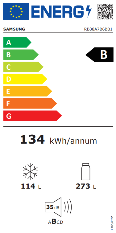 Samsung RB38A7B6BB1/EF - Koel-vriescombinatie