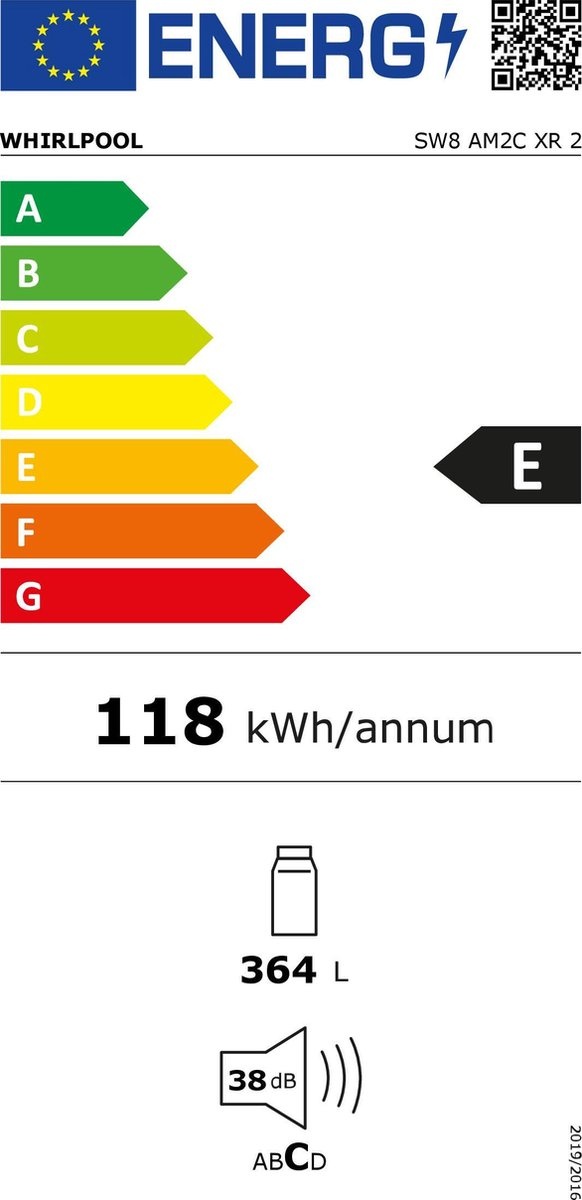 Whirlpool SW8AM2CXR2 - Vrijstaande koelkast