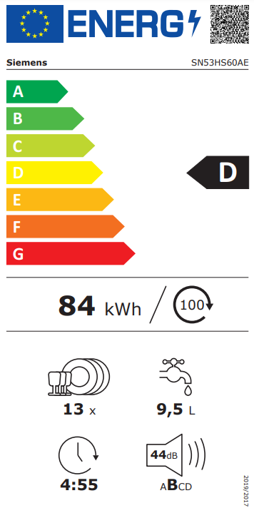 Siemens SN53HS60AE Integreerbare vaatwasser - Inbouw vaatwasser