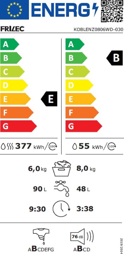 Frilec KOBLENZ0806WD-030 - Was-droogcombinatie