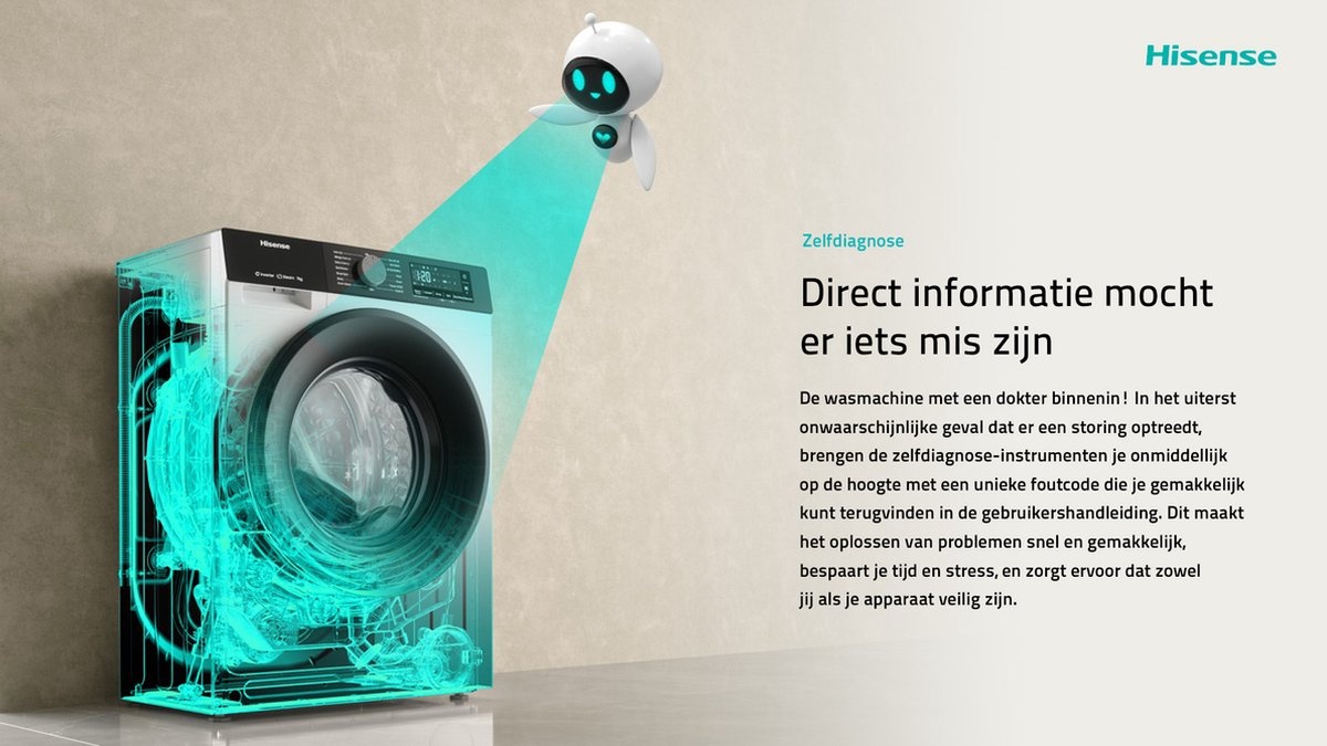 Hisense WF3S9045BW3/BLX - Wasmachine