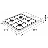 ETNA KGV158WIT - Gaskookplaat