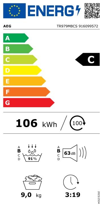 AEG TR979M8CS - Warmtepompdroger