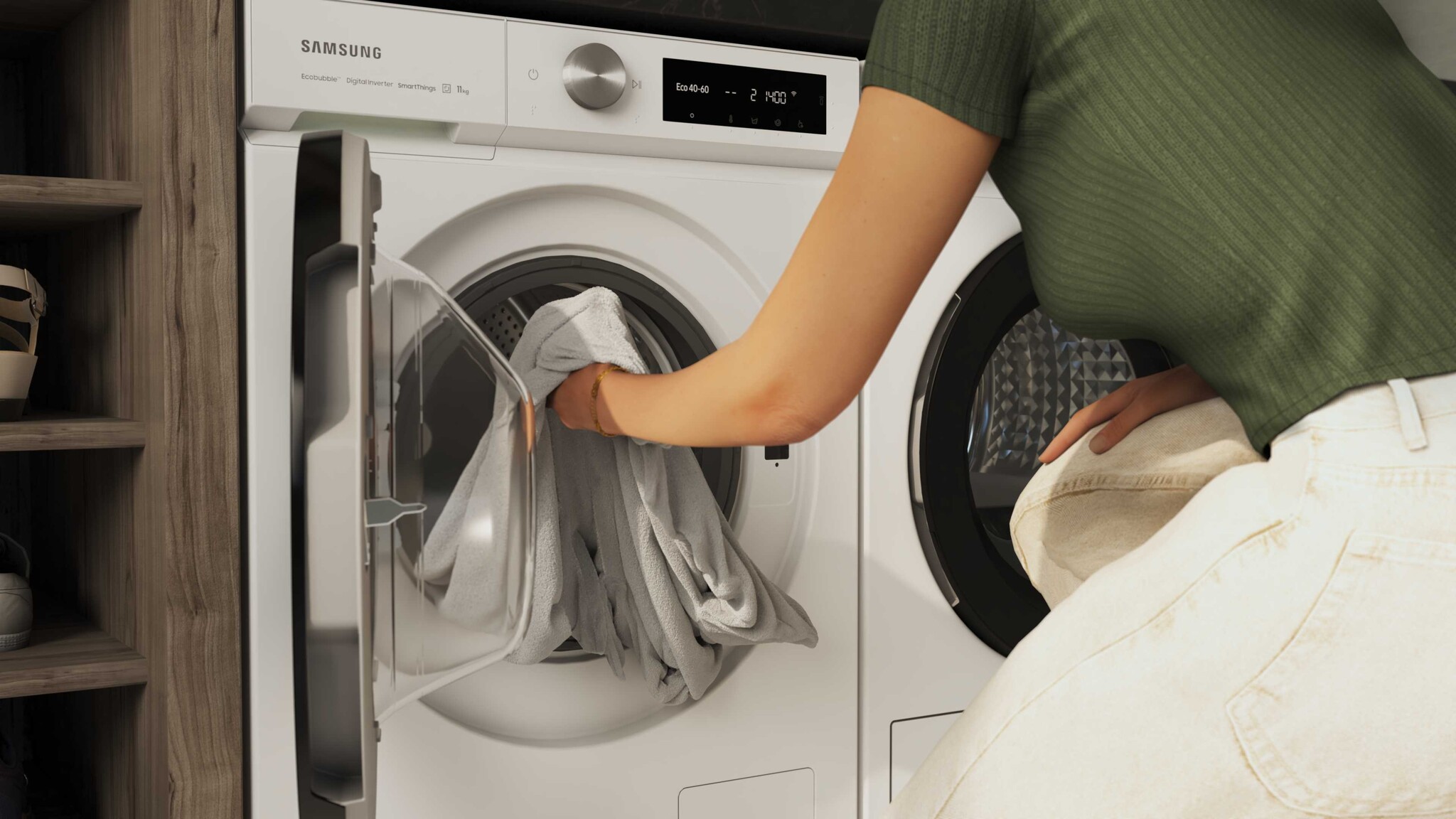 Samsung WW11DB7B34GWU3 Bespoke SuperSpeed - Wasmachine