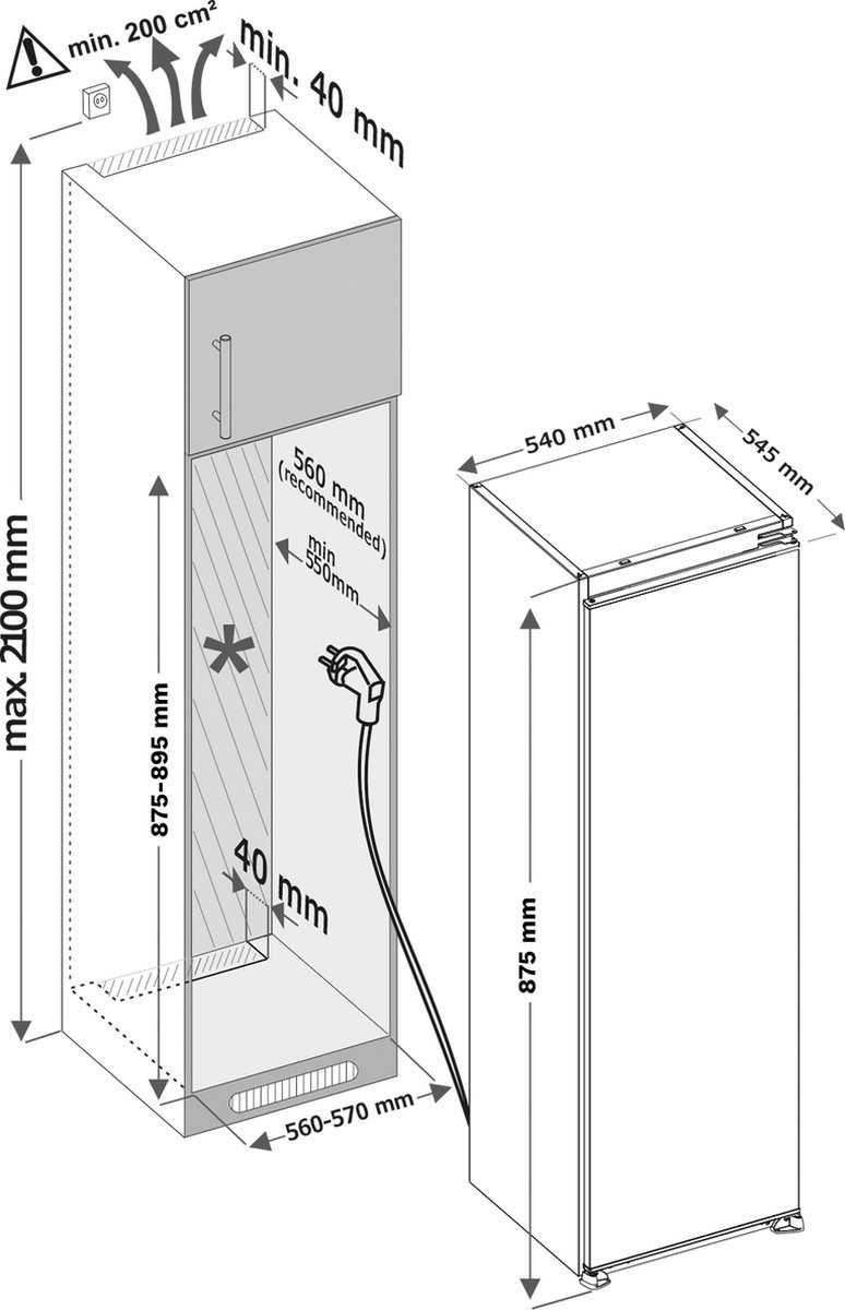 Inventum IKK0882S - Inbouw koelkast