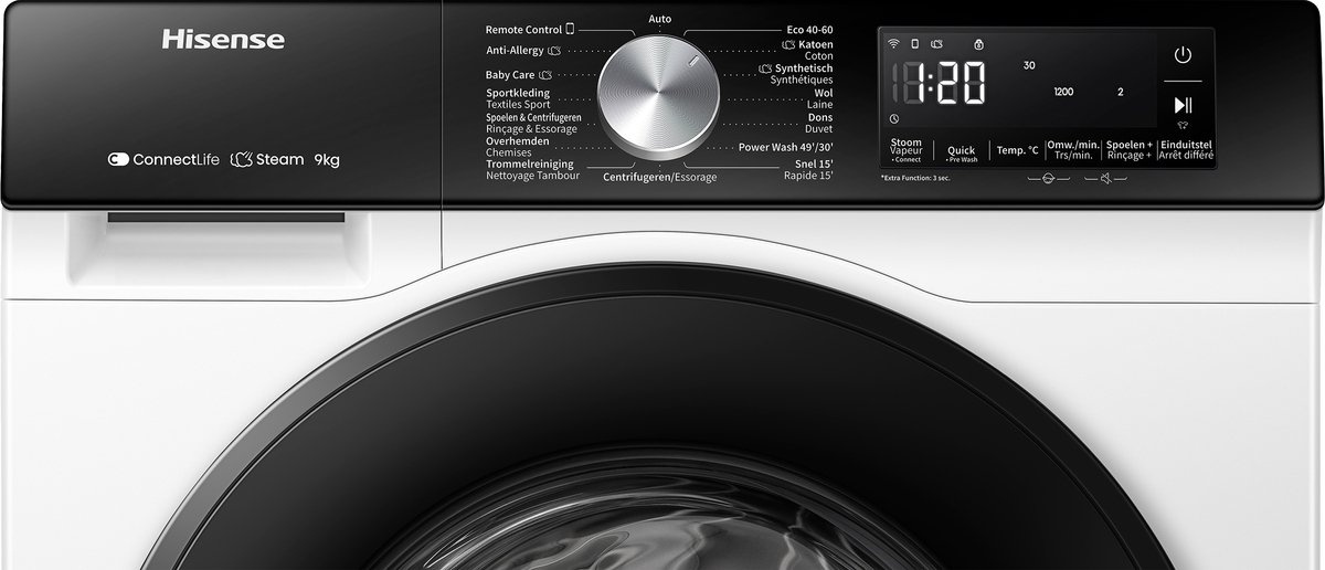 Hisense WF3S9043BW3/BLX - Wasmachine