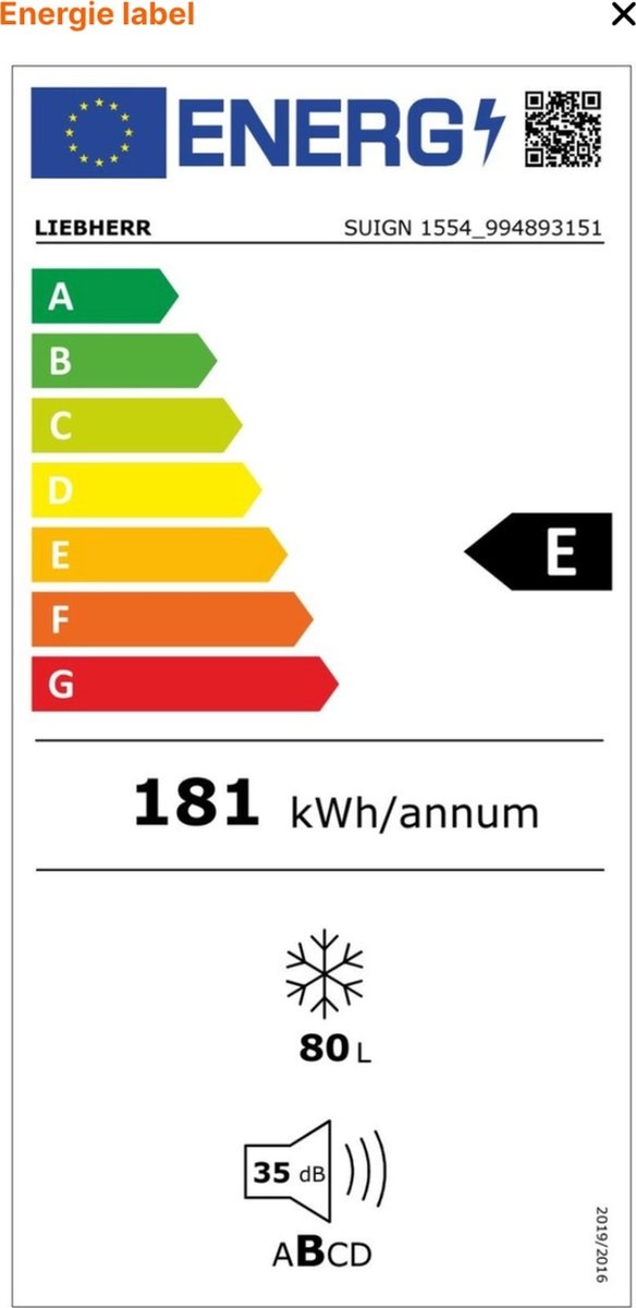 Liebherr SUIGN 1554-25 - Inbouw koelkast
