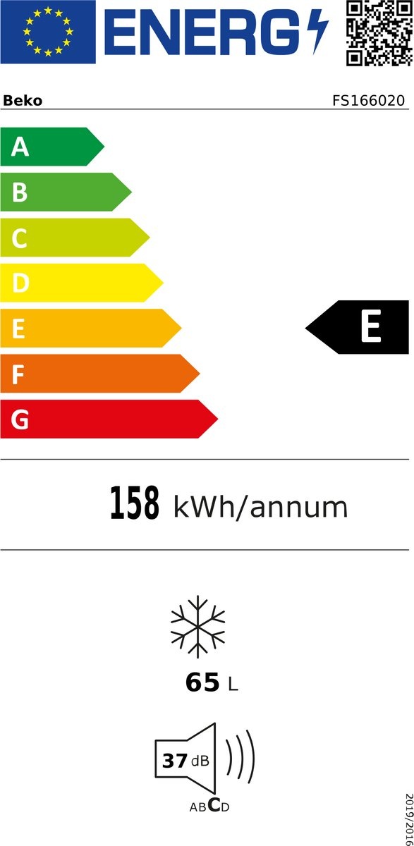 Beko FS166020 - Tafelmodel vriezer