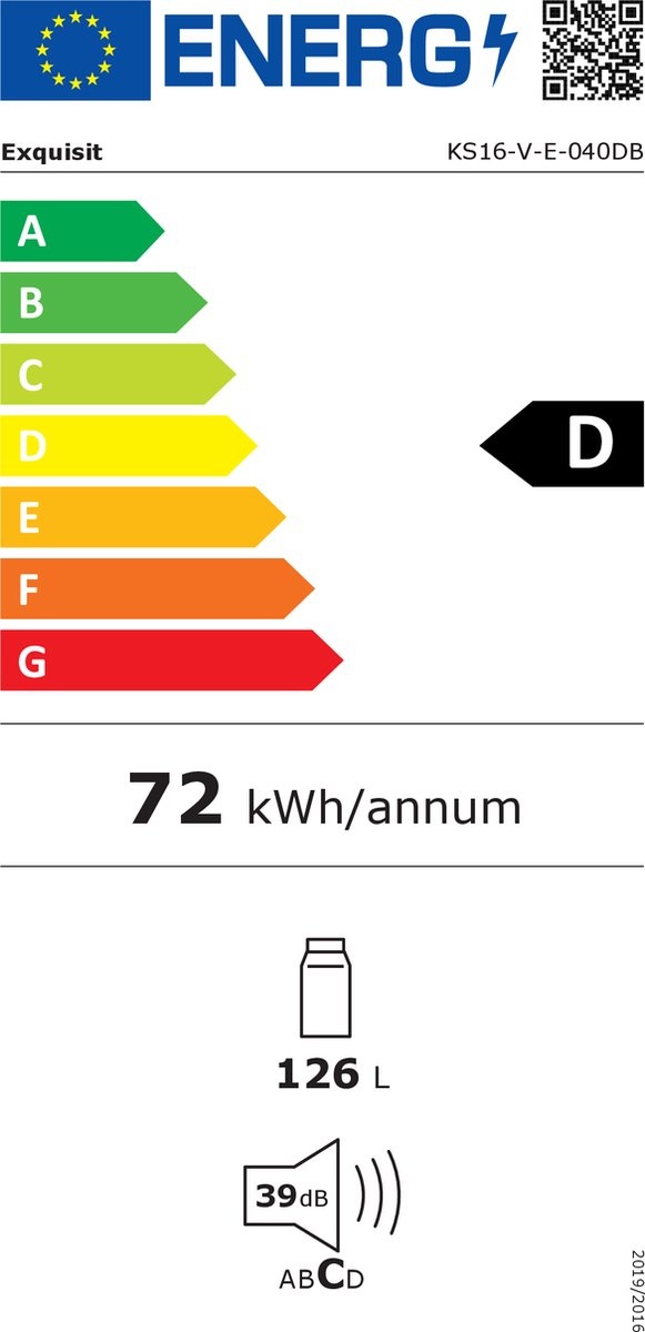Exquisit KS16-V-E-040DB - Tafelmodel koelkast