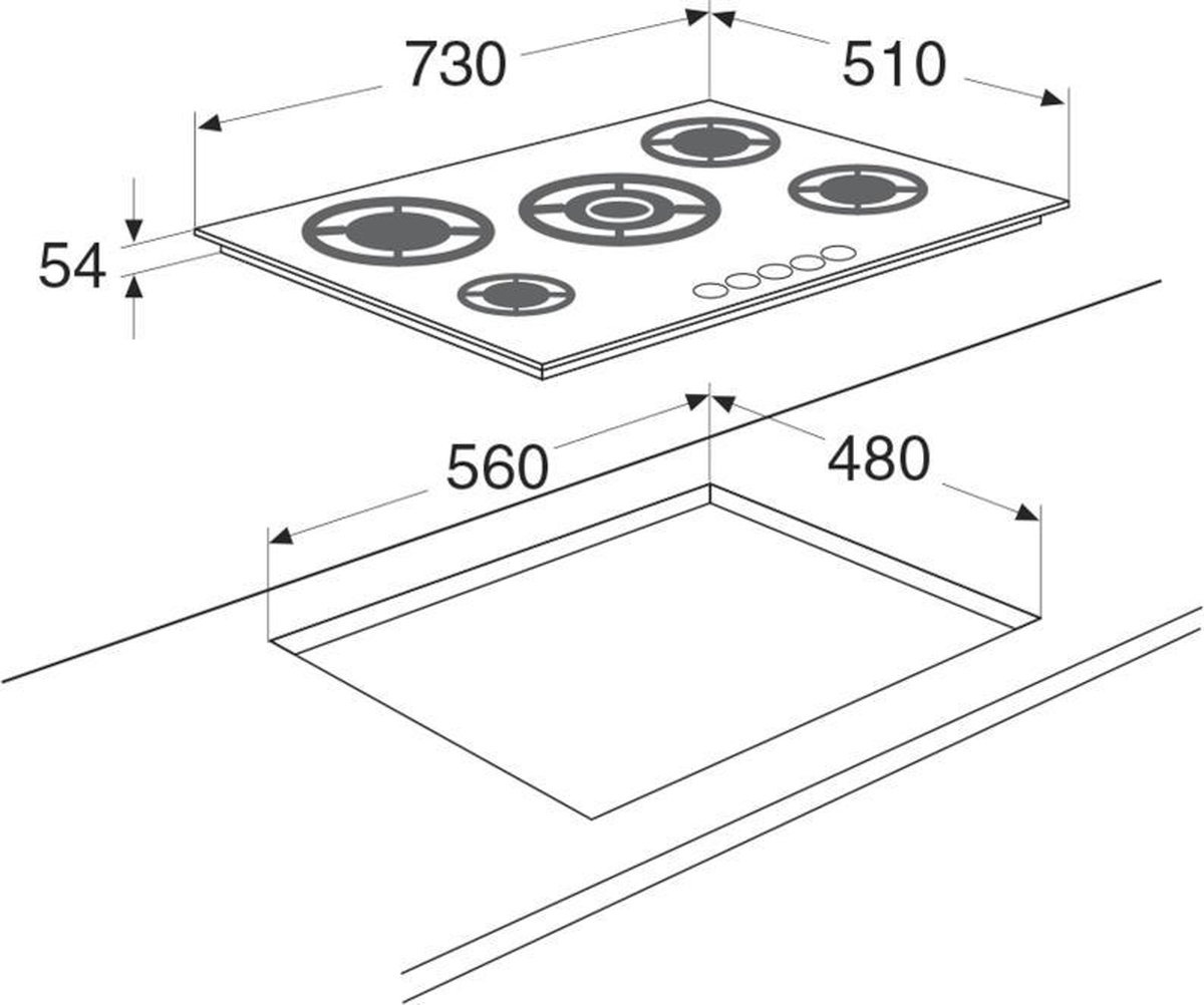 ETNA KGG673ZTA - Gaskookplaat