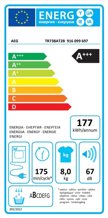 AEG TR738AT2B 7000 Serie SensiDry - Warmtepompdroger
