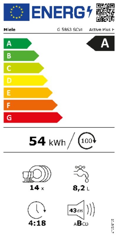 Miele G 5863 SCVi Active Plus Excellence - Inbouw vaatwasser