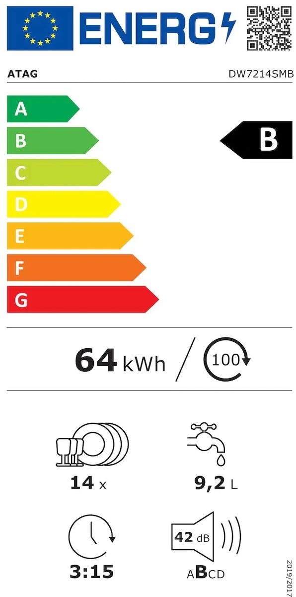 ATAG DW7214SMB - Inbouw vaatwasser