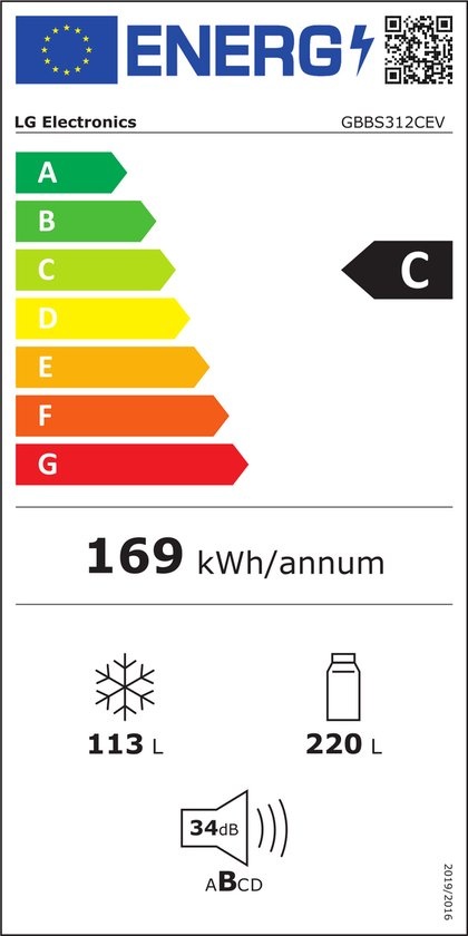 LG GBBS312CEV - Koel-vriescombinatie