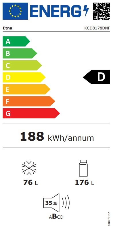 ETNA KCD8178DNF - Inbouw koel-vriescombinatie