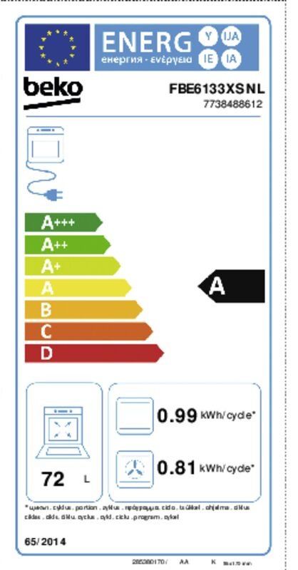 Beko FBE6133XSNL AeroPerfect - Gasfornuis