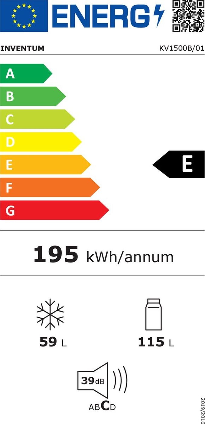 Inventum KV1500B - Koel-vriescombinatie