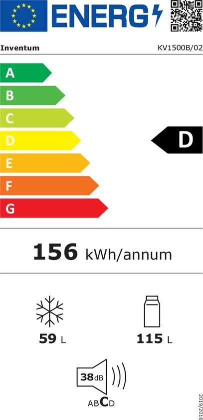 Inventum KV1500B - Koel-vriescombinatie