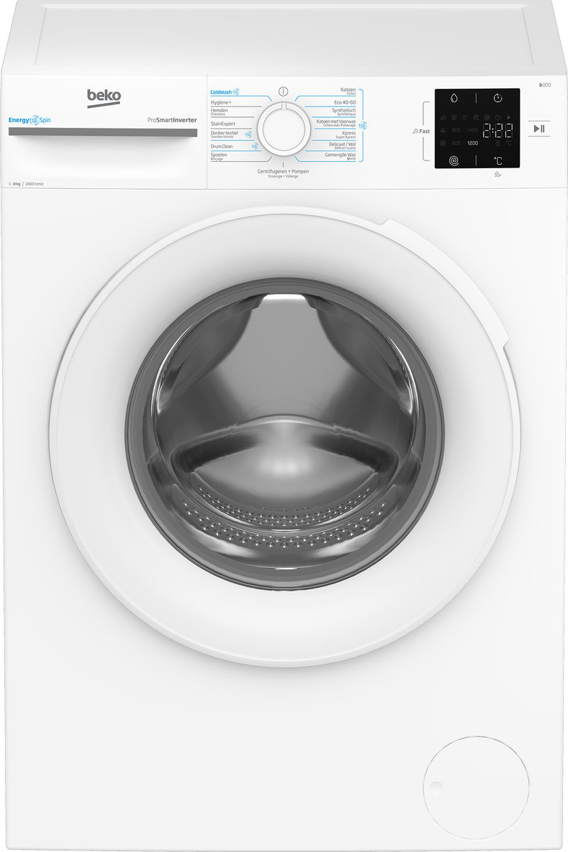 Beko BM3WFU38412CW EnergySpin - Wasmachine