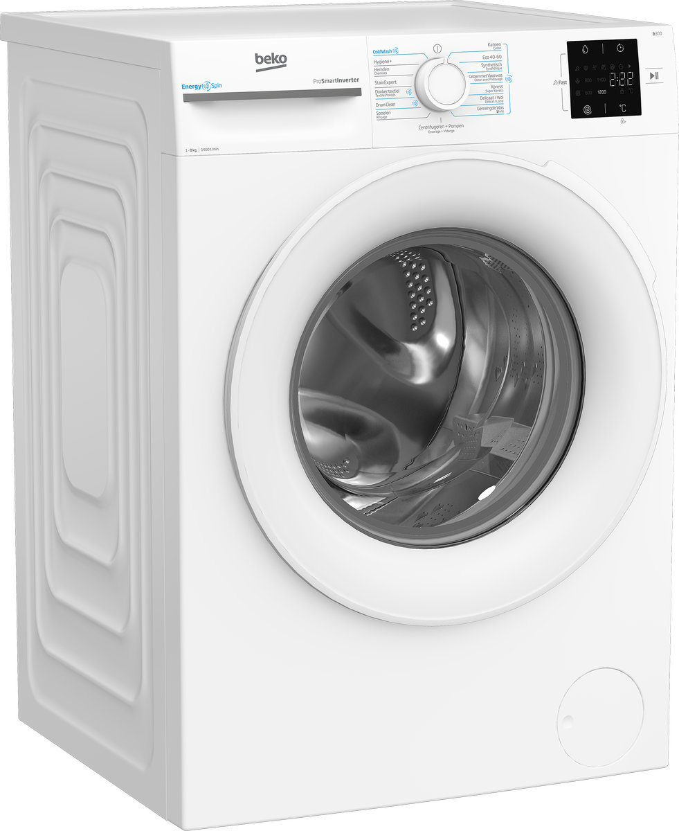 Beko BM3WFU38412CW EnergySpin - Wasmachine