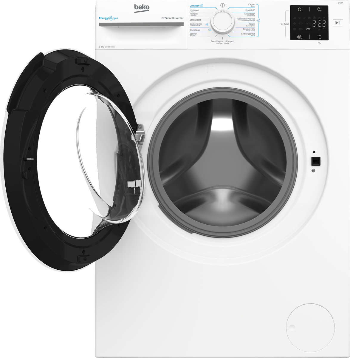 Beko BM3WFU38412CW EnergySpin - Wasmachine