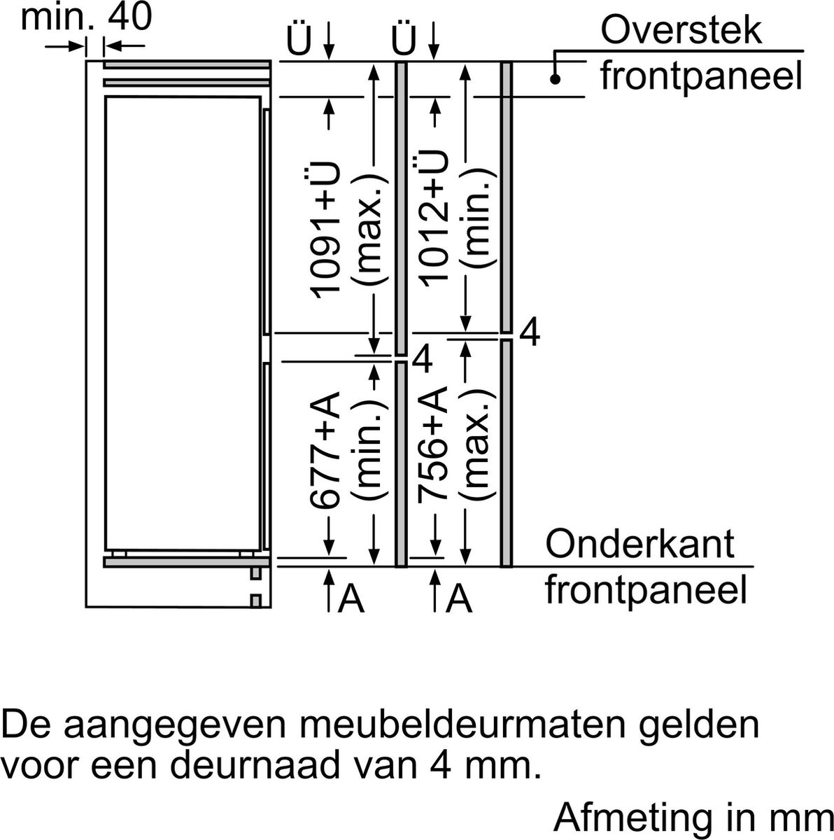 Bosch KIV86NSE0 - Inbouw koel-vriescombinatie
