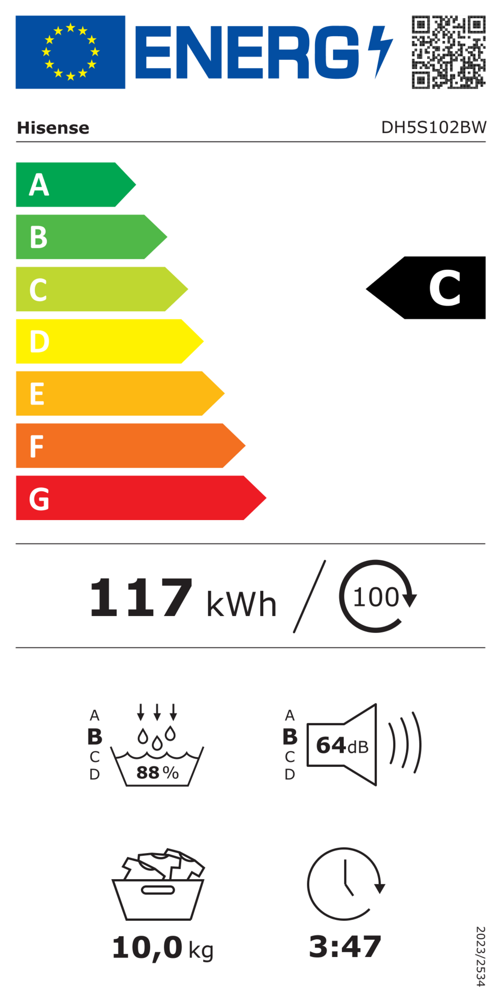 Hisense DH5S102BW - Warmtepompdroger