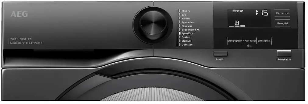 AEG TE7ONYX Zwart - Warmtepompdroger