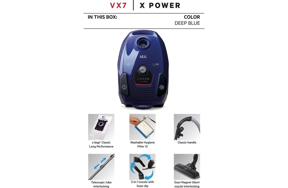 AEG VX72DB Stofzuiger met zak