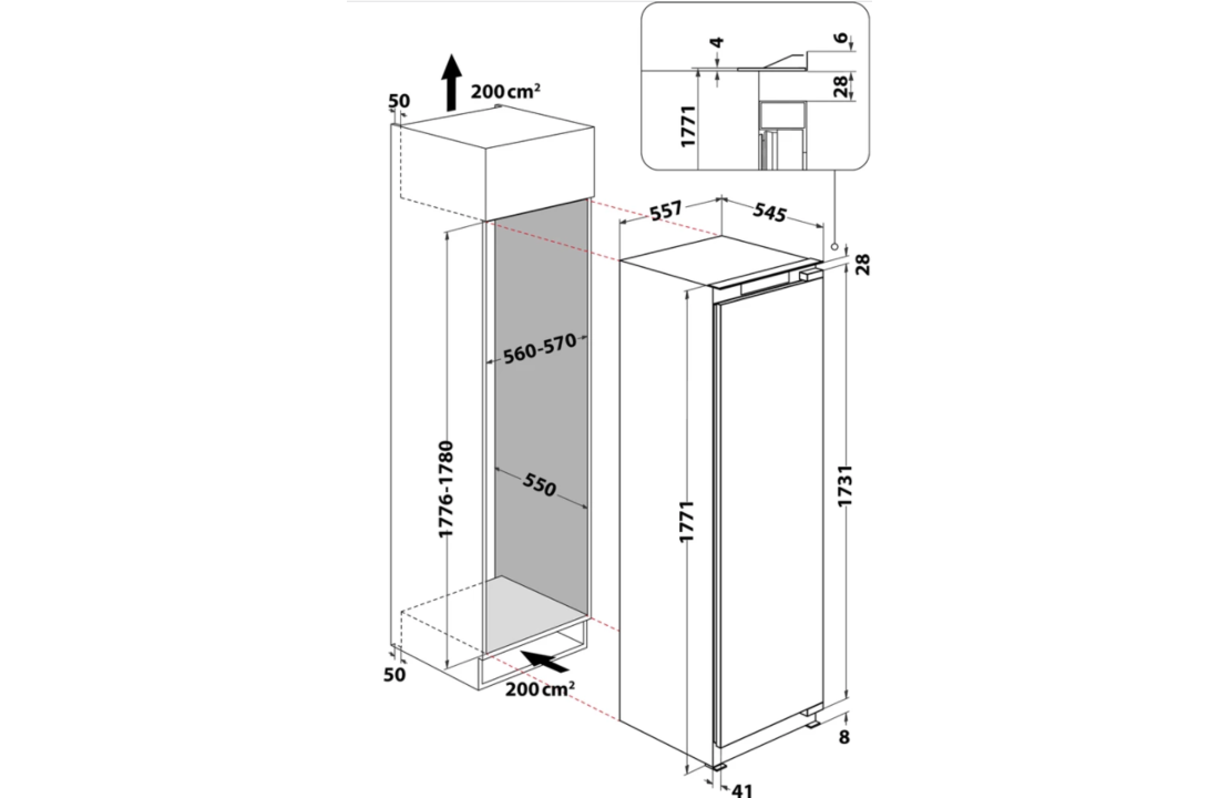 Bauknecht KSI18VF2P Inbouw Koelkast