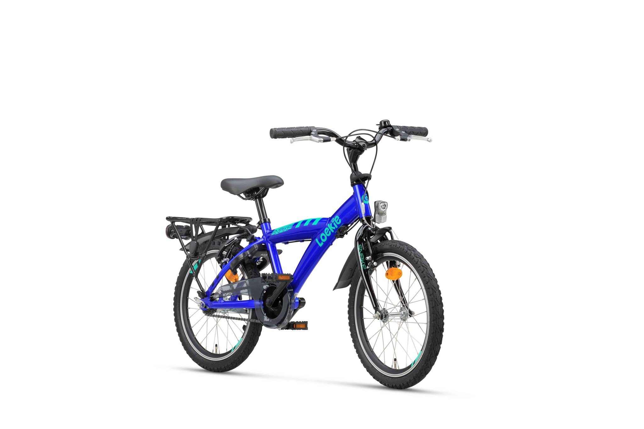 Loekie Snake 18 inch jongensfiets Cobalt blauw