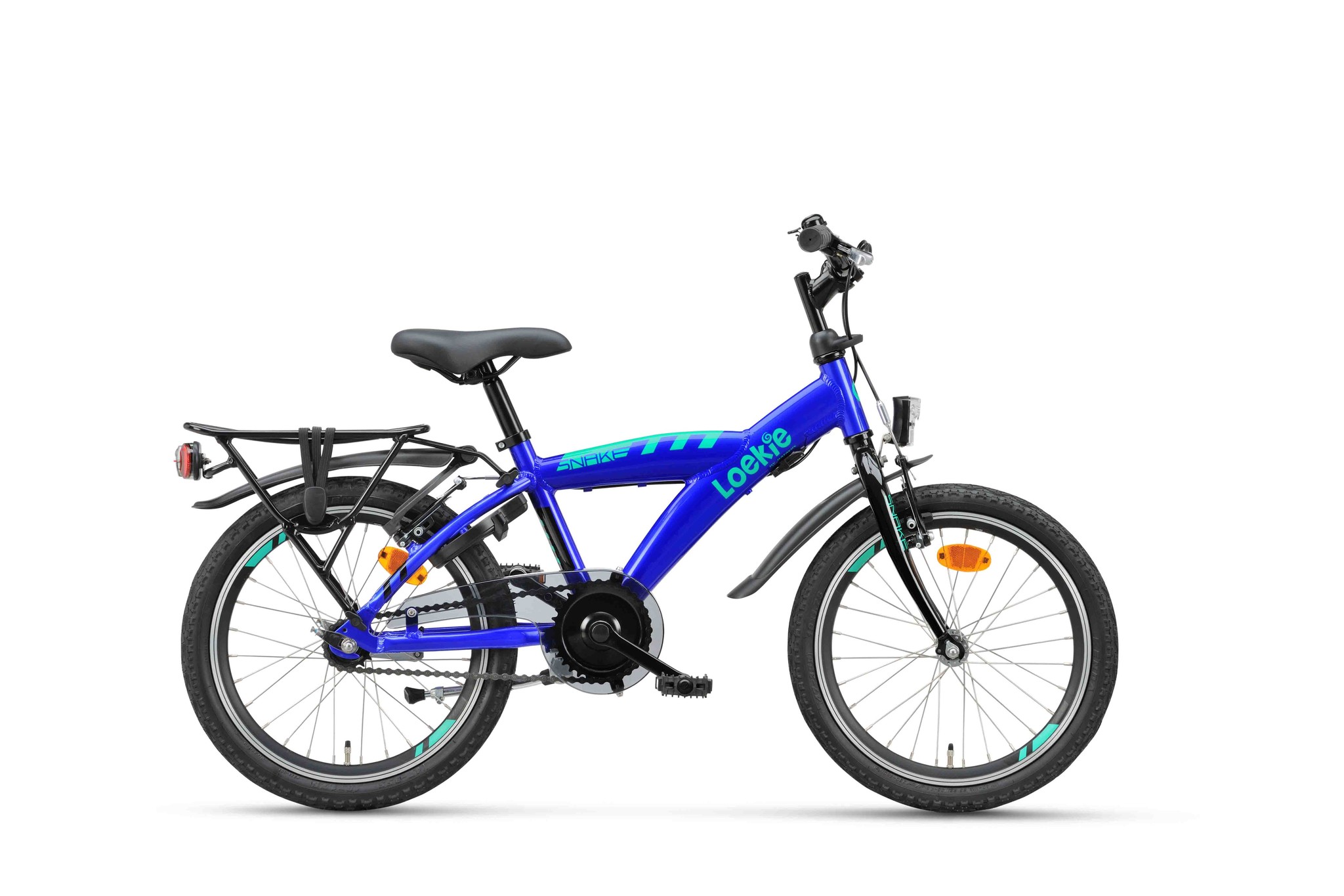 Loekie Snake 18 inch jongensfiets Cobalt blauw