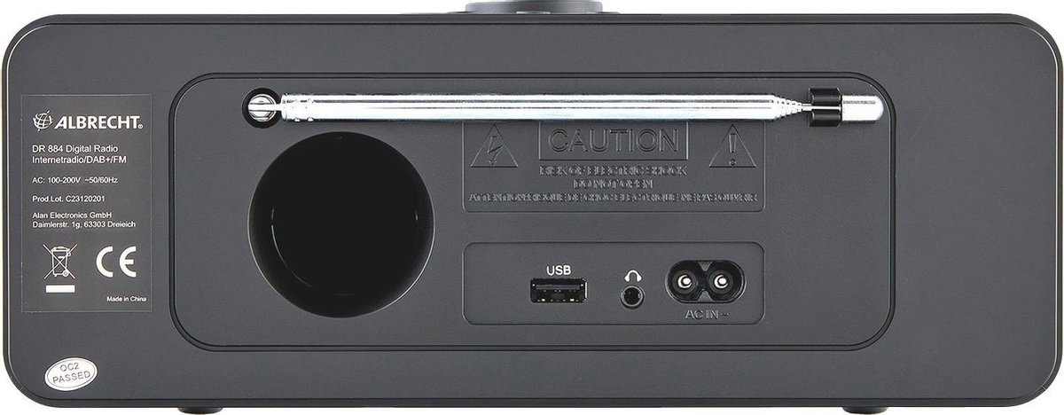Albrecht DR 884 DAB+/FM internetradio zwart.