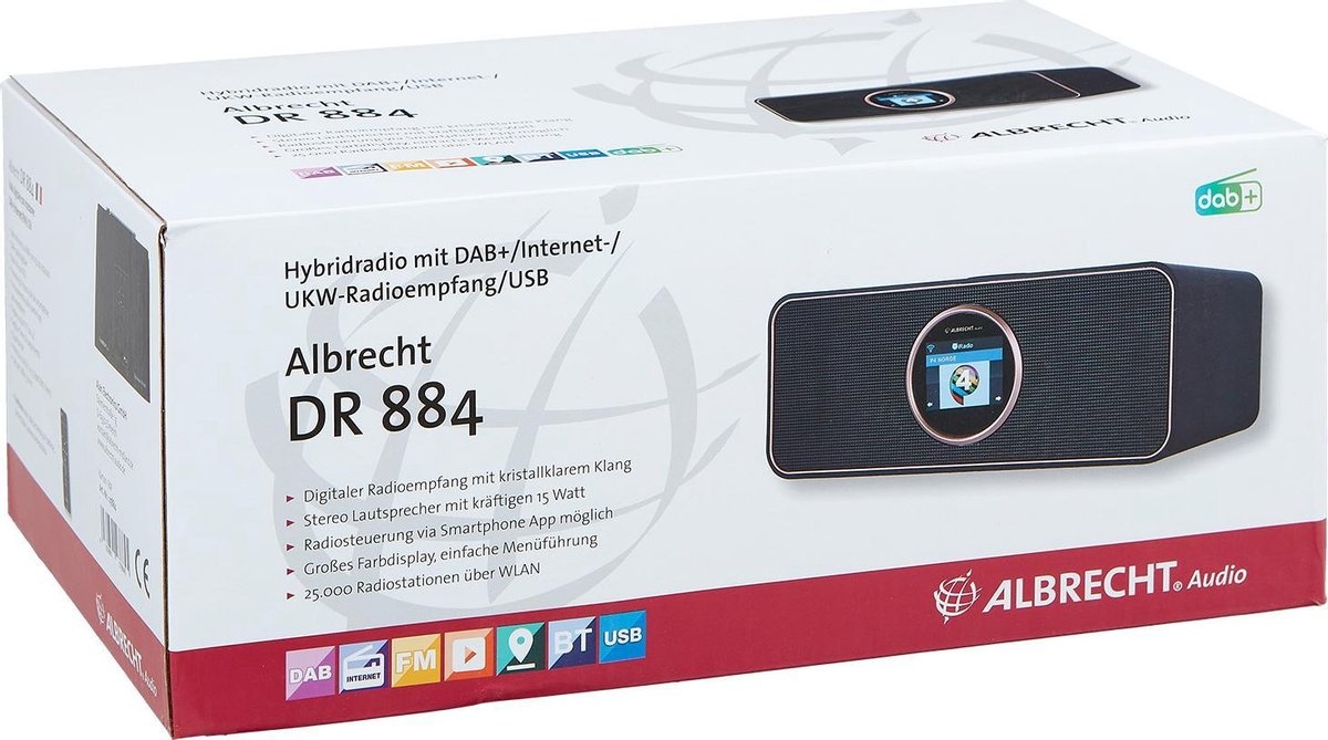 Albrecht DR 884 DAB+/FM internetradio zwart.