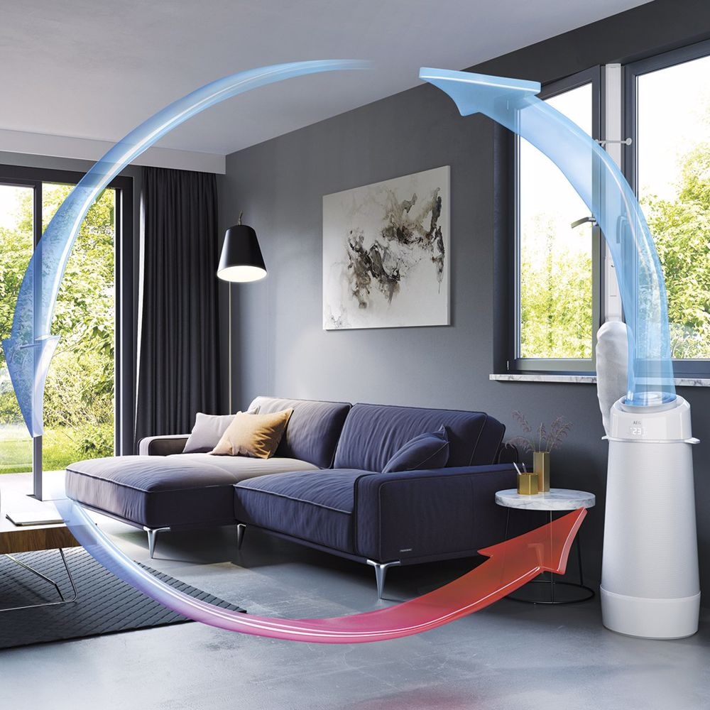 AEG Tower airco PX71265WT - Mobiele airco met verwarming.