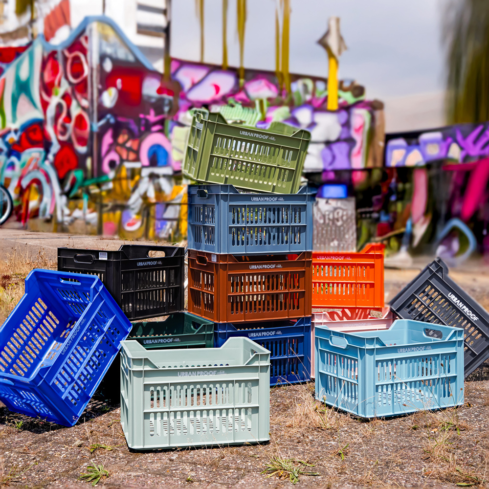UrbanProof fietskrat 30 L Faded Blue.