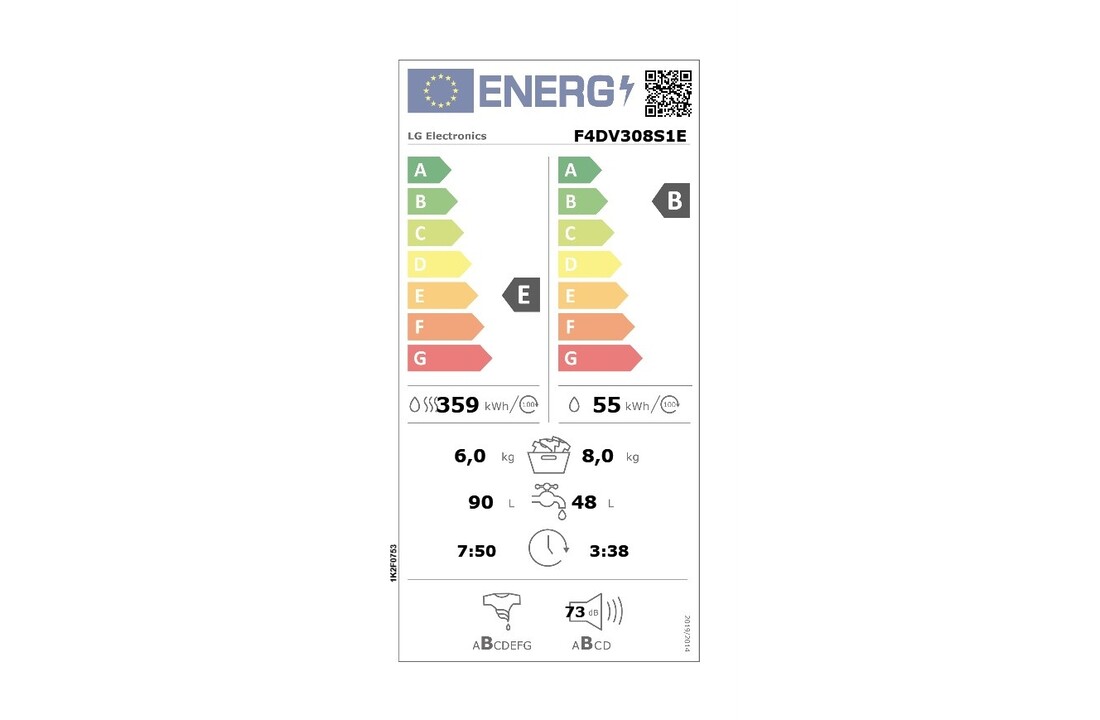 LG F4DV308S1E - Was-droogcombinatie