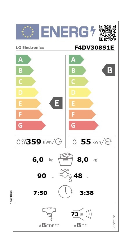 LG F4DV308S1E - Was-droogcombinatie