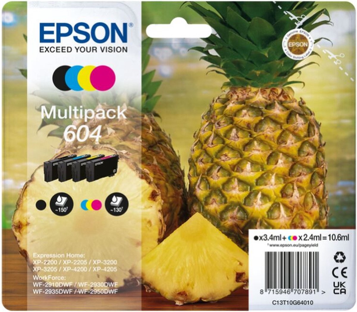 Epson 604 T10G46 Zwart + 3 kleuren - Inktcartridge