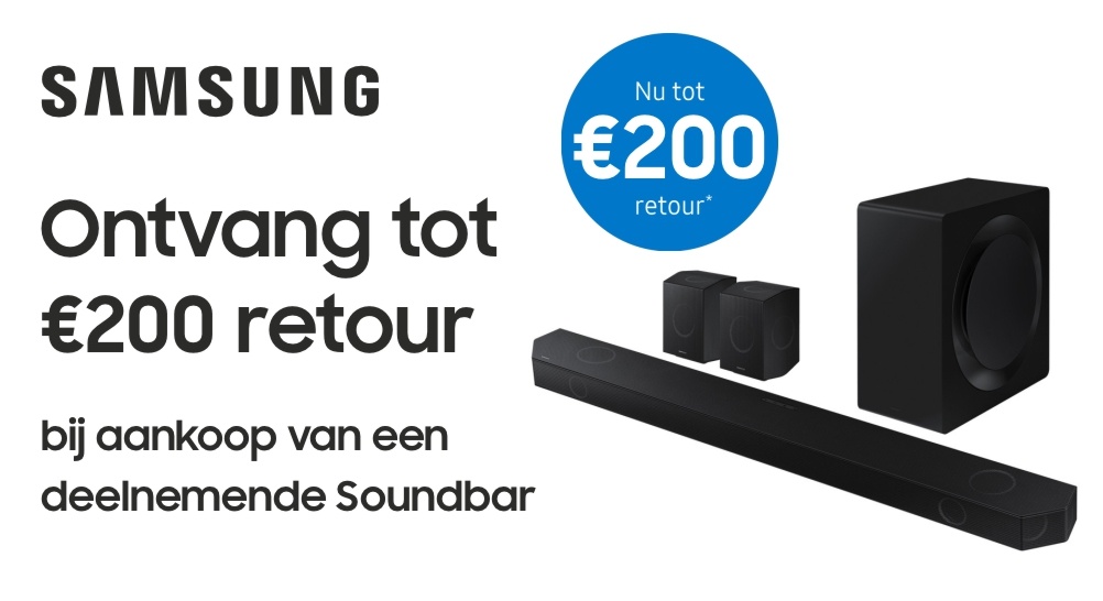 Tot €200 retour bij een Samsung Soundbar