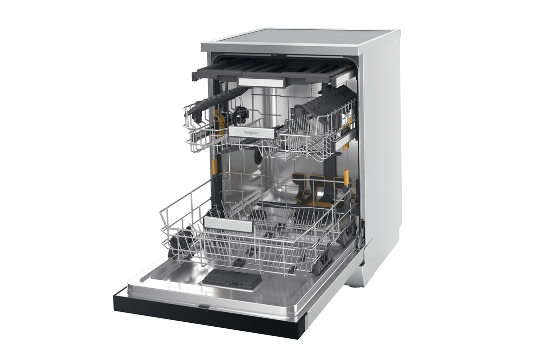 Whirlpool W7F HS41 X RVS - Vrijstaande vaatwasser.