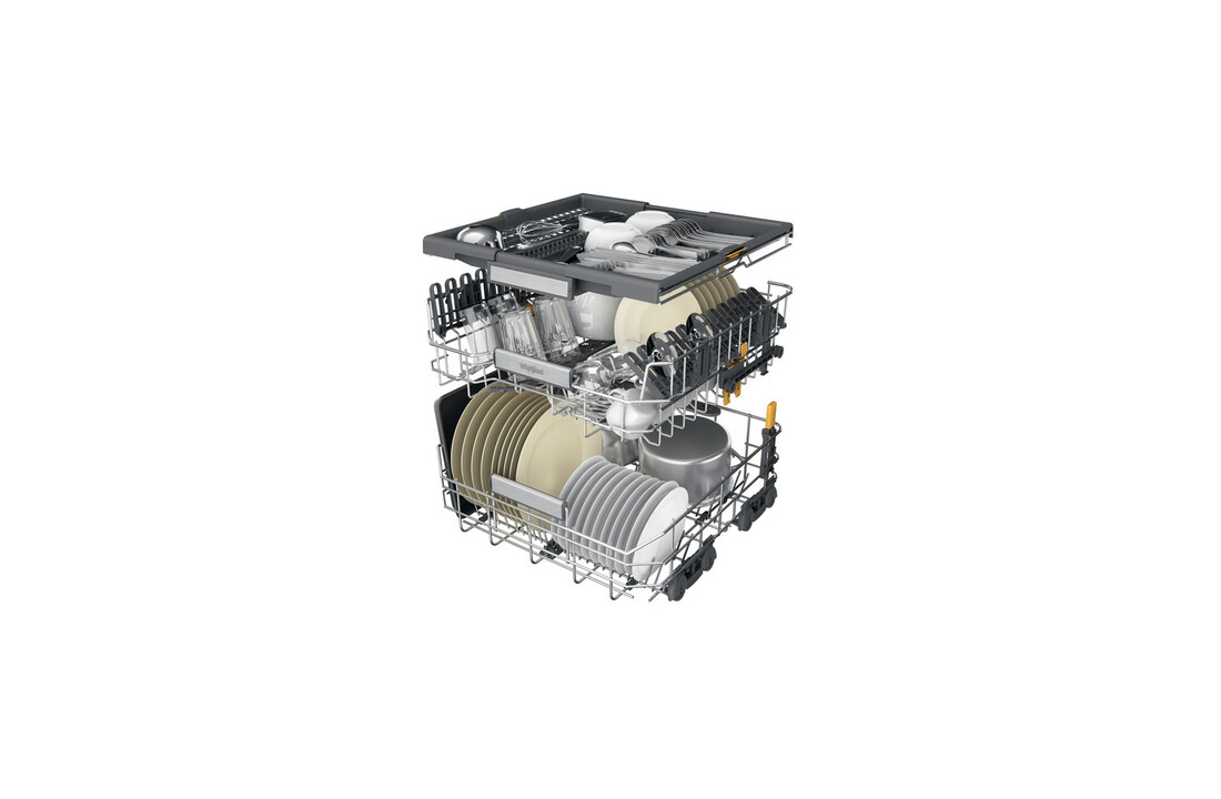 Whirlpool W7F HS41 X RVS - Vrijstaande vaatwasser.