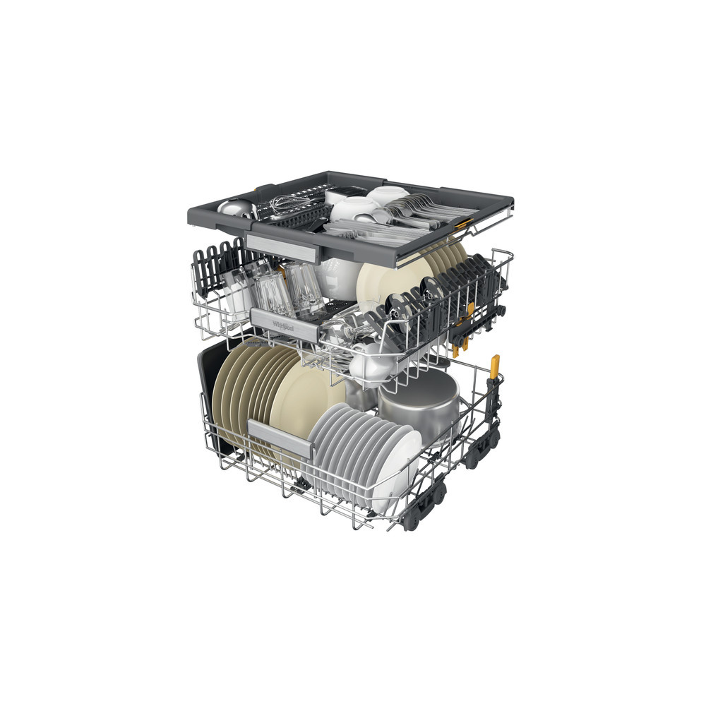 Whirlpool W7F HS41 X RVS - Vrijstaande vaatwasser.